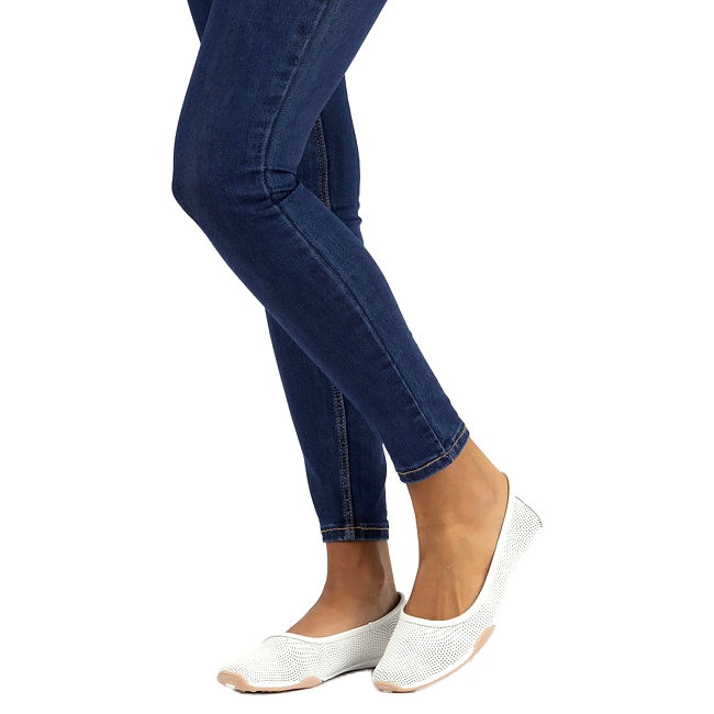 Skórzane balerinki ażurowe białe Filippo DP3681/22 WH wielokolorowe 1