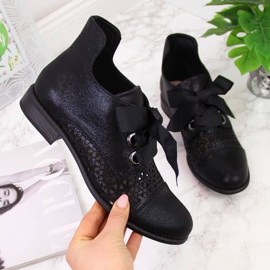 Botki ażurowe wiosenne Jezzi W JEZ319A czarne 1