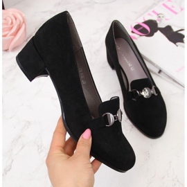 Półbuty na klocku Sergio Leone SK332A czarne 1