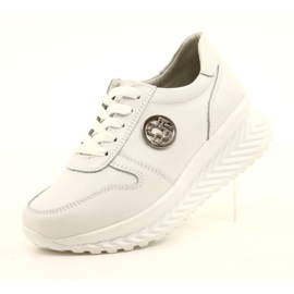 Buty Sportowe damskie wiązane Filippo DP3547/22 WH Białe srebrny 4