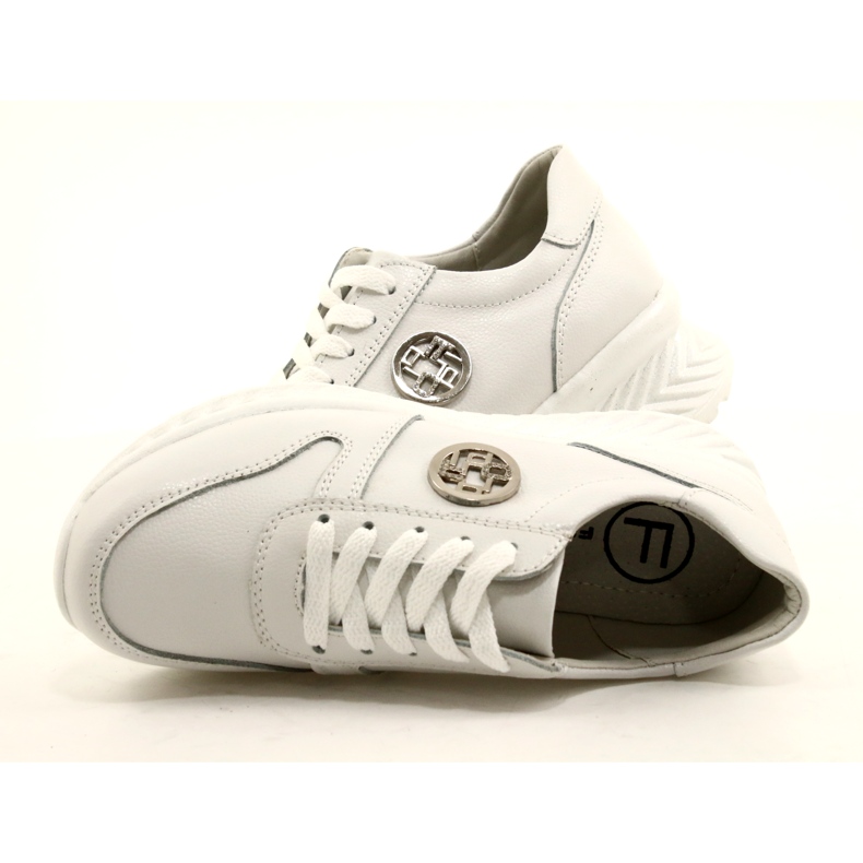 Buty Sportowe damskie wiązane Filippo DP3547/22 WH Białe srebrny 6