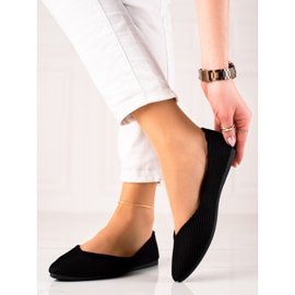 Baleriny W Prążki VINCEZA czarne 2