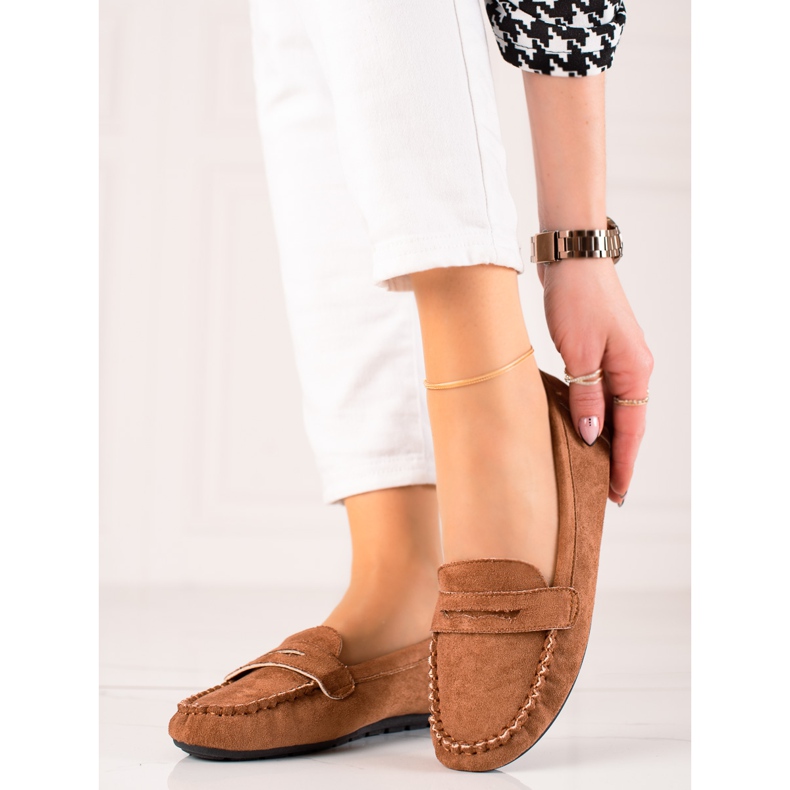 TRENDI Wygodne Zamszowe Mokasyny brązowe 2