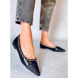 Baleriny z łańcuszkiem Sabina Black czarne 1