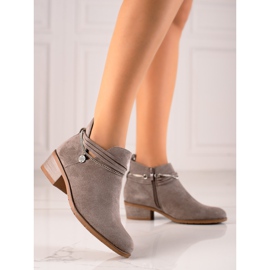 Filippo Zamszowe Botki Z Ozdobym Łańcuszkiem beżowy 1