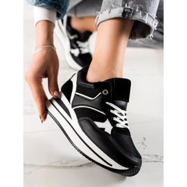 TRENDI Czarne Sneakresy Na Platformie 1