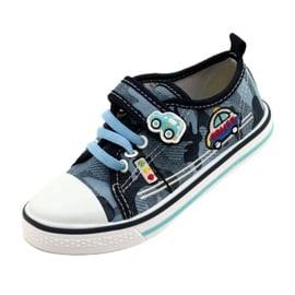American Club American trampki buty dziecięce wkładka skórzana TEN54/22 Moro niebieskie ['granatowy', 'niebieski'] 3