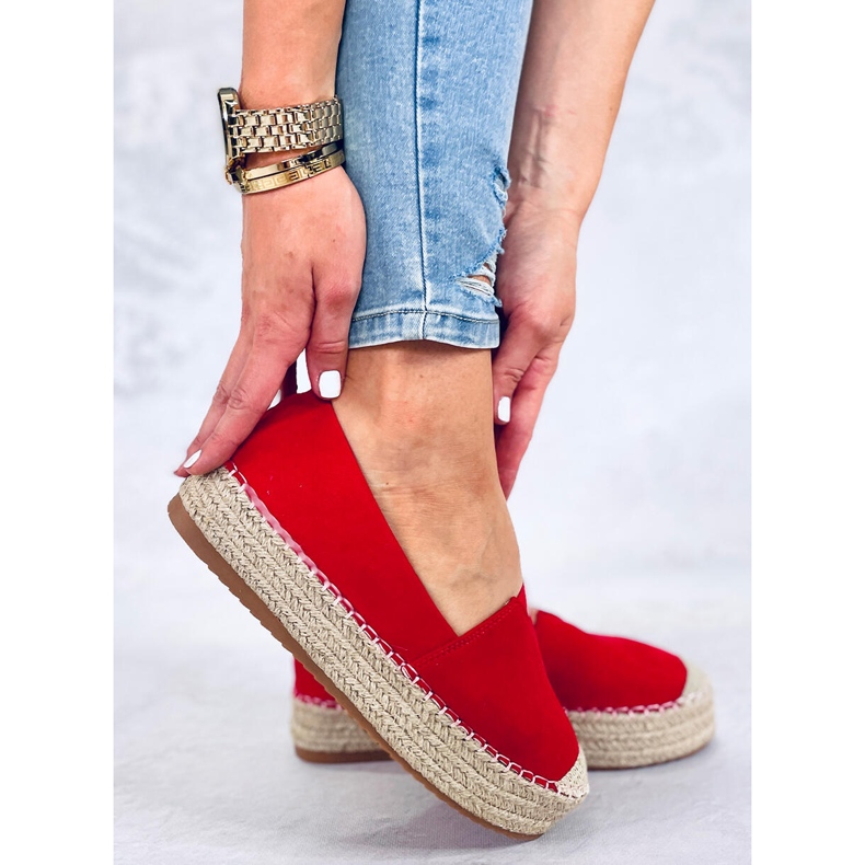 Espadryle damskie Pilar Red czerwone 1