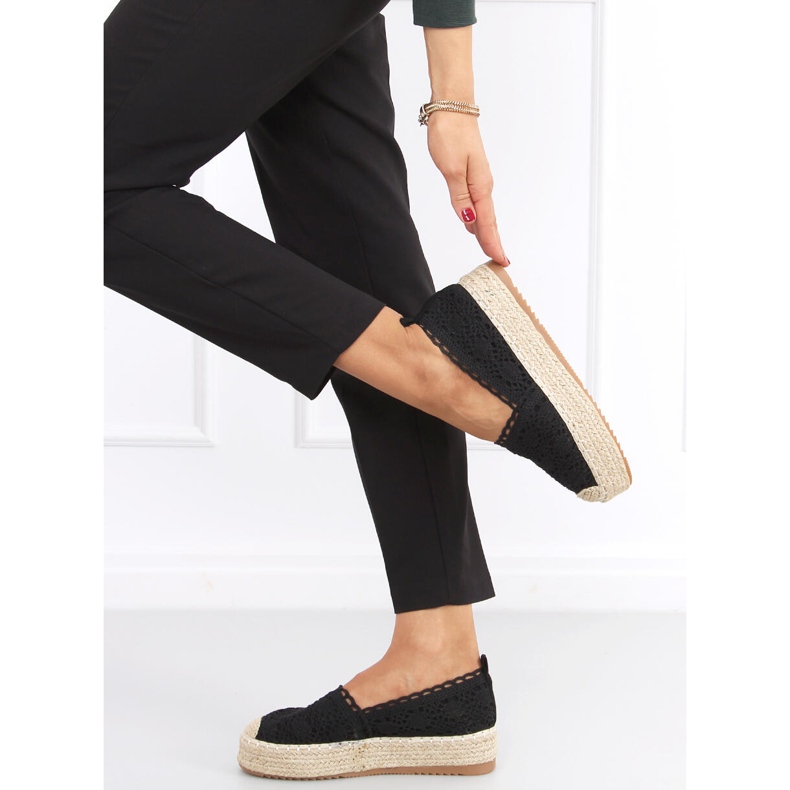 Espadryle koronkowe Alice Black czarne 1