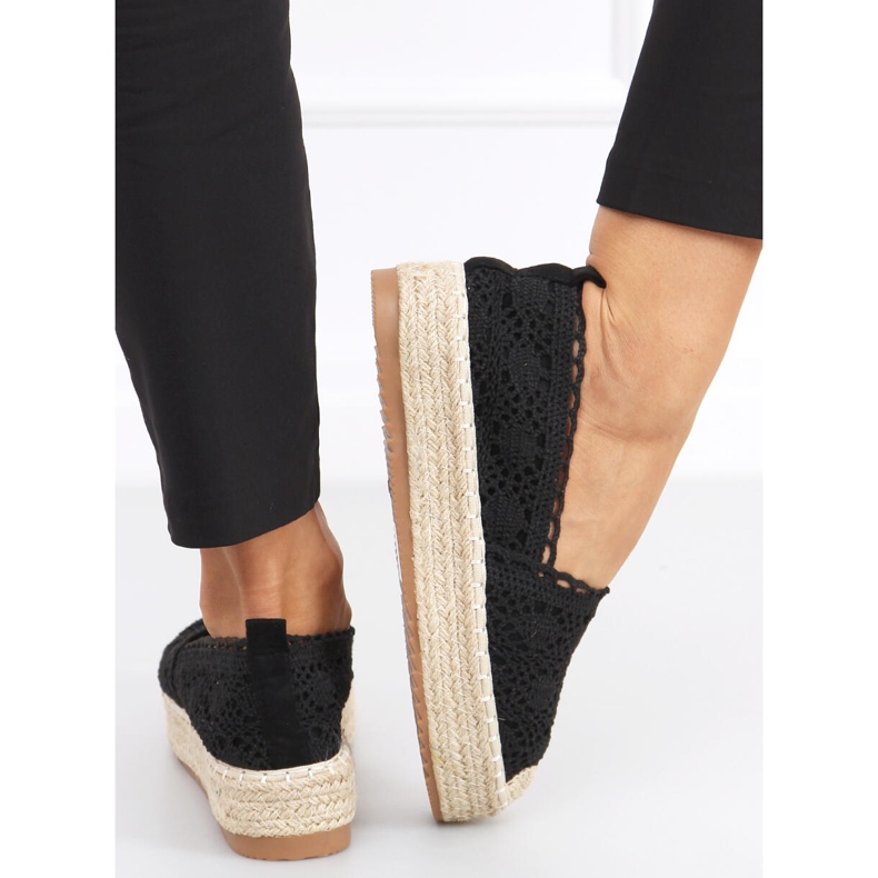 Espadryle koronkowe Alice Black czarne 2