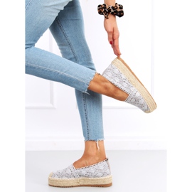 Espadryle koronkowe Alice Grey szare 1