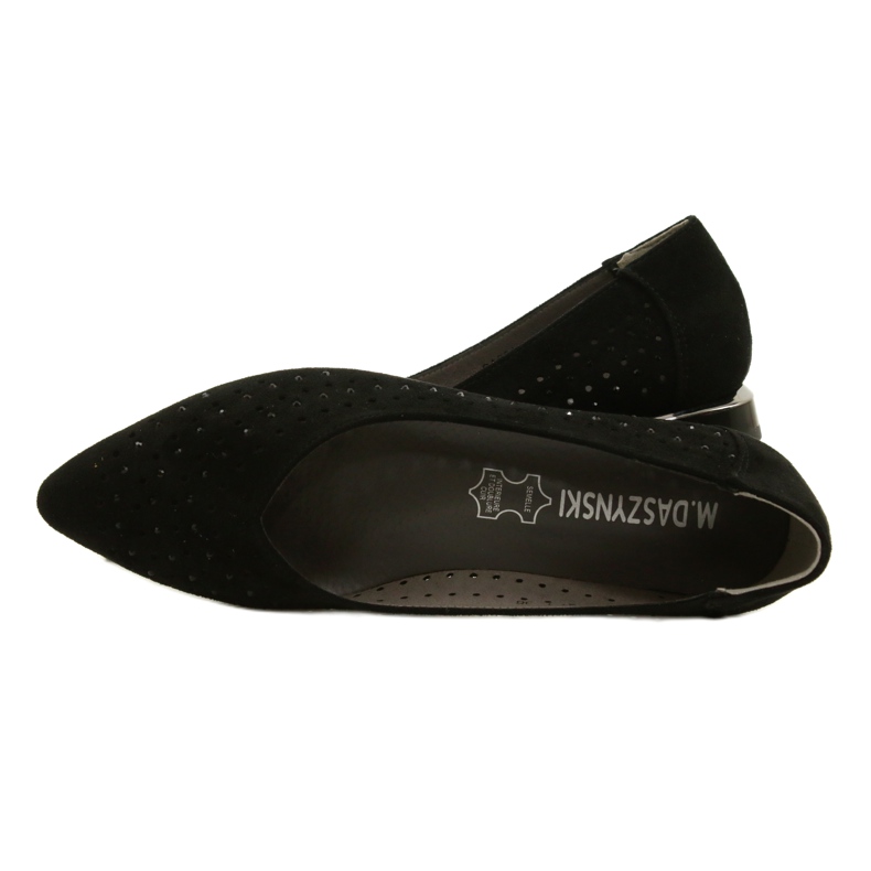 M.Daszyński Ażurowe Baleriny z Cekinami Daszyński SA201-1 Czarny czarne 4