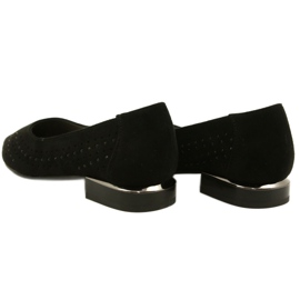 M.Daszyński Ażurowe Baleriny z Cekinami Daszyński SA201-1 Czarny czarne 5