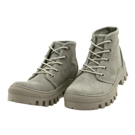 Wysokie Skórzane Trampki Filippo DPT3523/22 GR Szare 2