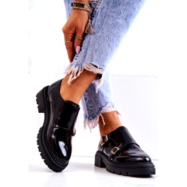 PL5 Skórzane Półbuty Ze Sprzączką La.Fi Czarne Leonie 3