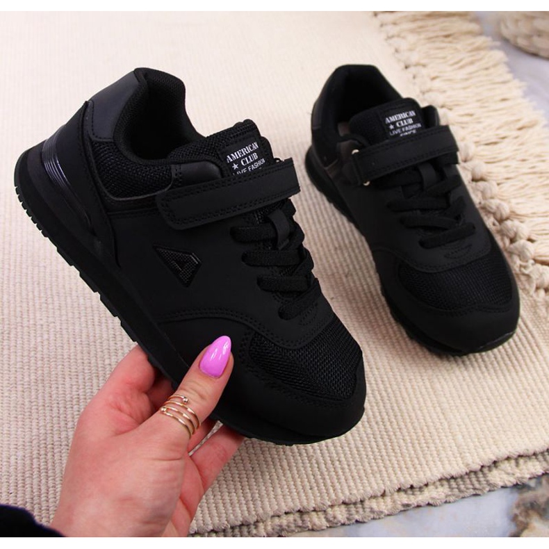 Buty na rzep American Club Jr AM788A czarne 1