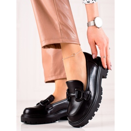 Seastar Modne Mokasyny Na Platformie czarne 1