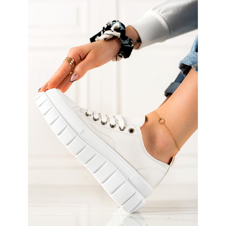 W. Potocki Trampki Na Platformie Potocki białe 1