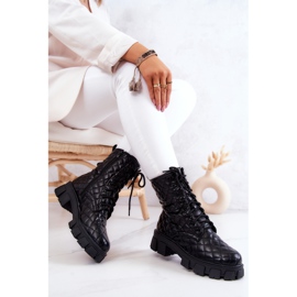 PG2 Botki Na Słupku Pikowane Czarne Maureen 1