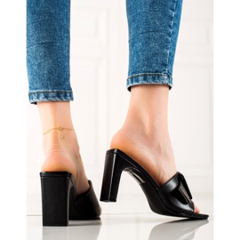 Klapki na obcasie Vinceza czarne 2