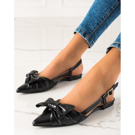 Seastar Sandałki W Szpic Z Kokardką czarne 1