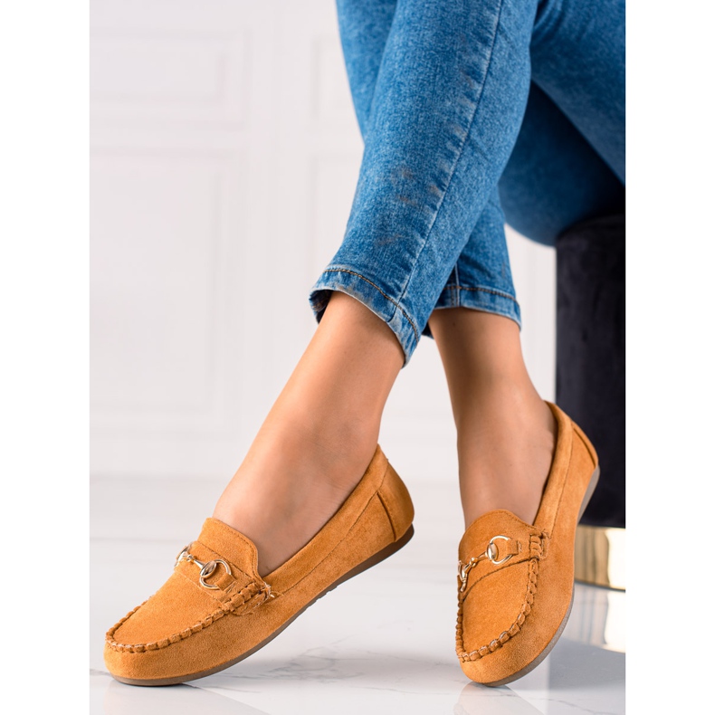 TRENDI Wygodne Mokasyny Z Ozdobą brązowe 1