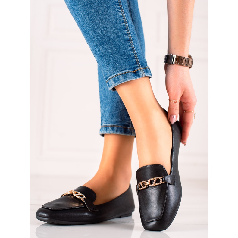 Sergio Todzi Eleganckie Lordsy Z Cyrkoniami czarne 1