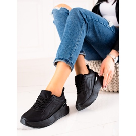 TRENDI Czarne Sneakersy Z Eko Skóry 1