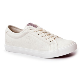 Męskie Skórzane Trampki Cross Jeans JJ1R4023C Białe 1