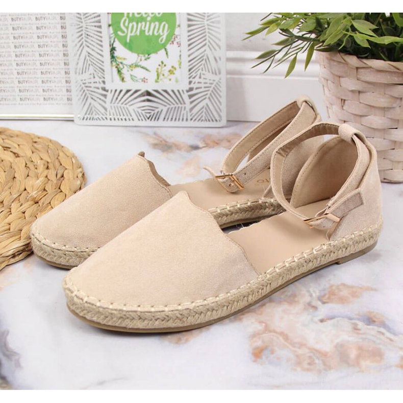 Espadryle eVento W EVE343B beżowe beżowy 2
