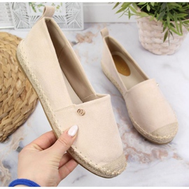 Espadryle slip on eVento W EVE345B beżowe beżowy 1