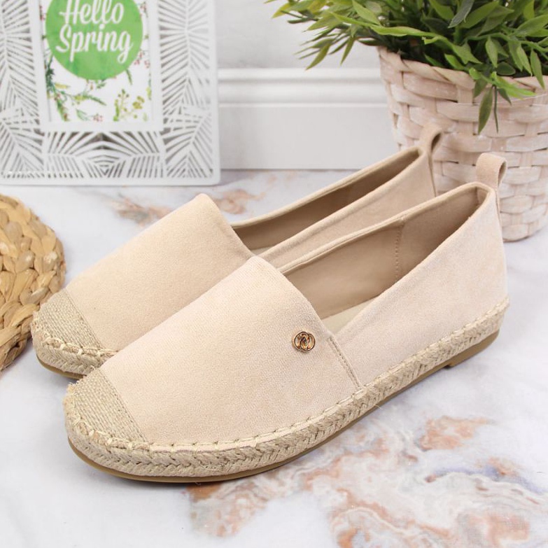Espadryle slip on eVento W EVE345B beżowe beżowy 2