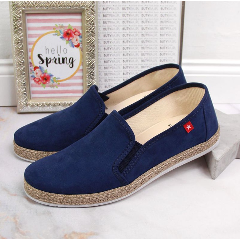 Espadryle slip on Big Star W JJ276003 granatowe niebieskie 2