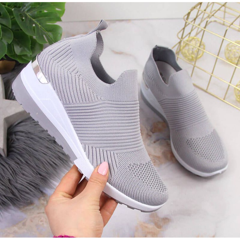 Sneakersy skarpety slip on McKeylor W JAN95A szare 1