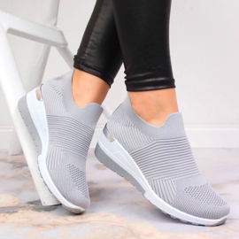 Sneakersy skarpety slip on McKeylor W JAN95A szare 2