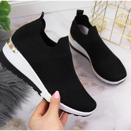 Sneakersy skarpety slip on McKeylor W JAN95B czarne 1