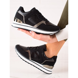 TRENDI Czarne Sneakersy Na Platformie 1