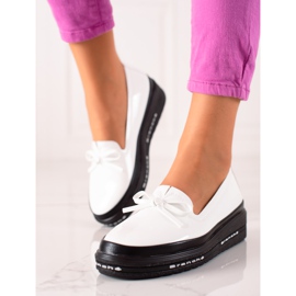 Lekkie Półbuty Mokasyny Na Platformie VINCEZA białe 1