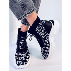 Botki skarpetkowe za kostkę Helti Black czarne 1