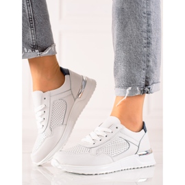 Sneakersy Ze Skóry VINCEZA białe 1