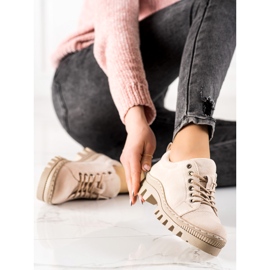 S. BARSKI Półbuty Na Platformie S.BARSKI beżowy 2