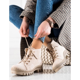 S. BARSKI Beżowe traperki S.Barski beżowy 1