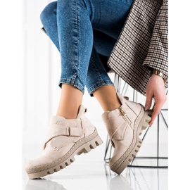 S. BARSKI Botki Na Rzep S.BARSKI beżowy 1