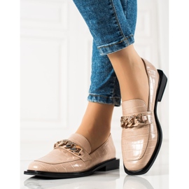S. BARSKI Eleganckie Mokasyny S.BARSKI beżowy 1