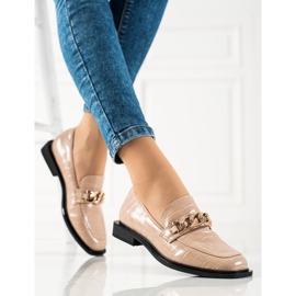 S. BARSKI Eleganckie Mokasyny S.BARSKI beżowy 2