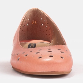 Marco Shoes Baleriny damskie z perforacją na cholewce czerwone 1