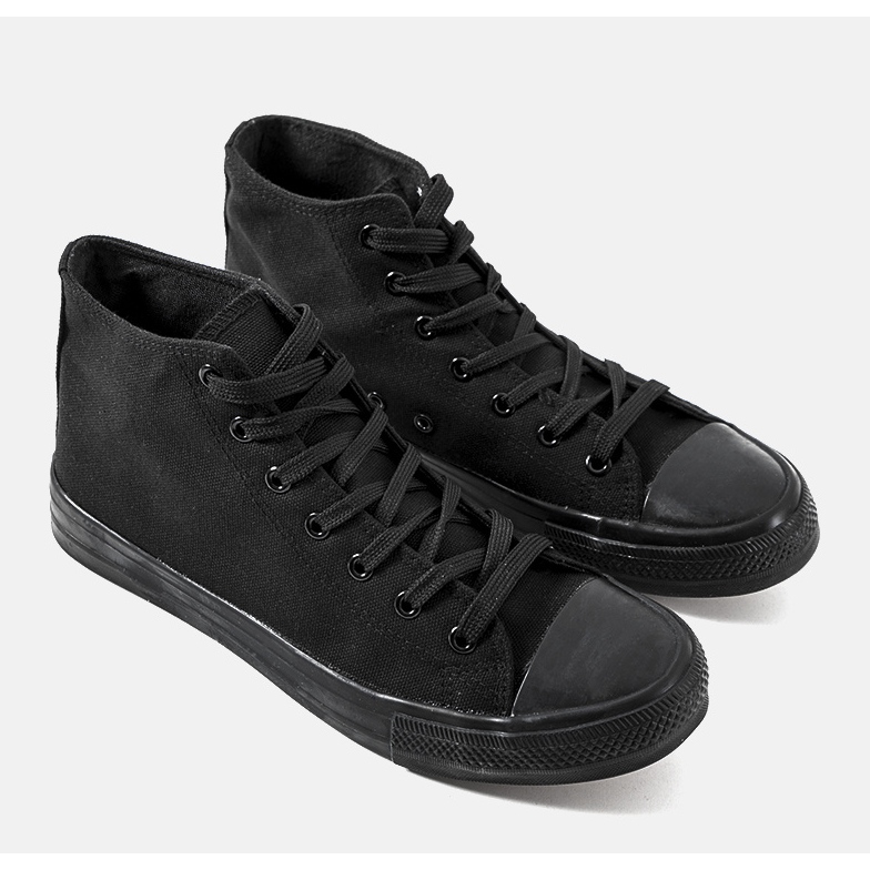 Czarne trampki za kostkę Paus 1