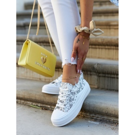 PM1 Damskie Trampki Na Platformie Białe Humphrey czarne 1