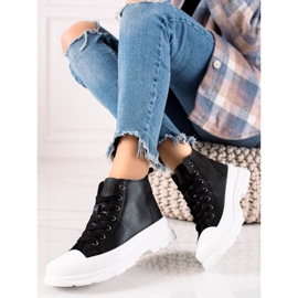 Forever Folie Modne Wysokie Trampki czarne 1