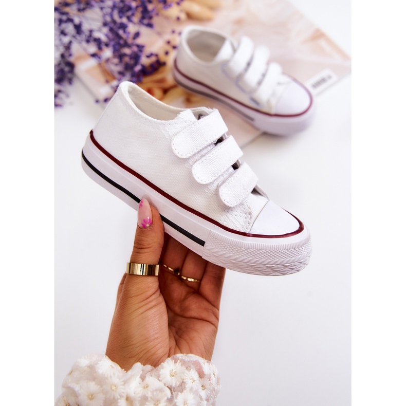 Dziecięce Trampki Na Rzepy Białe Bernie 1